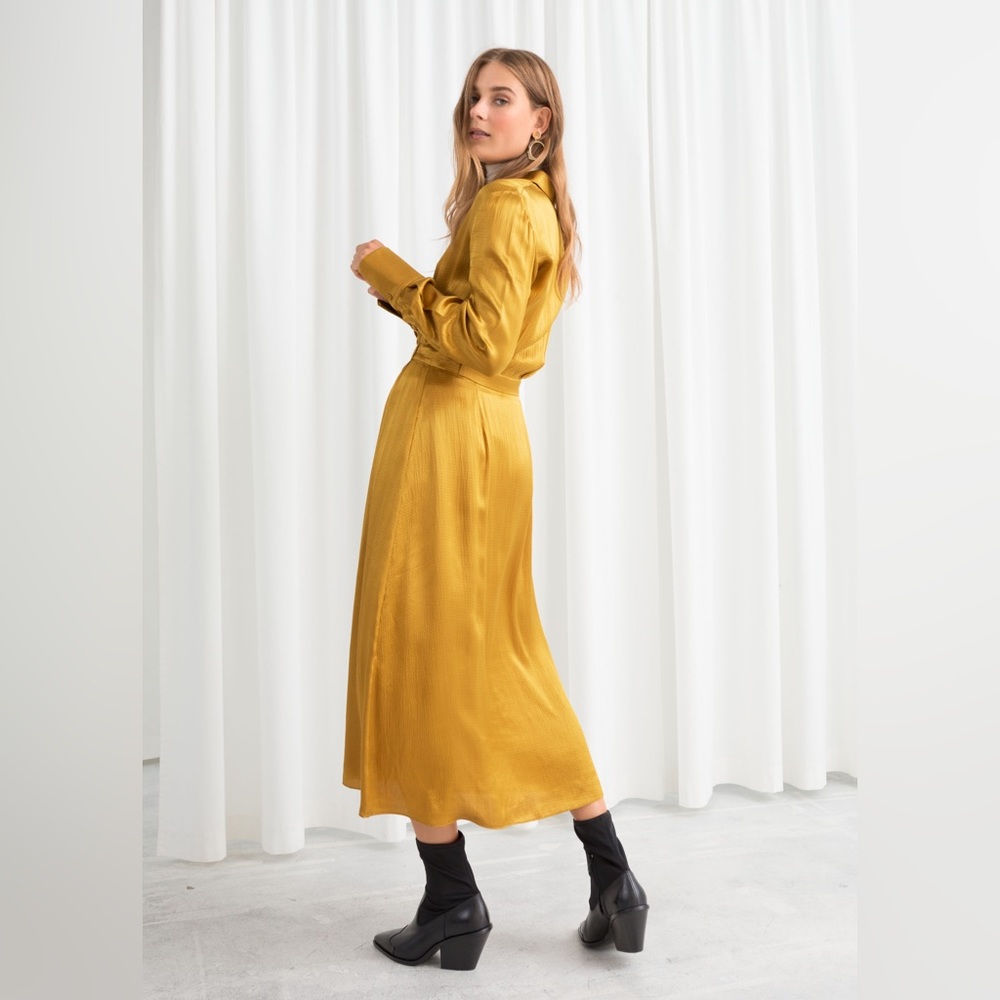 & OTHER STORIES Gold Shirt Dress 4